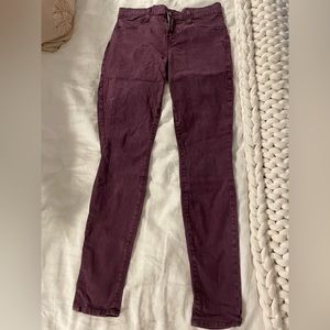 J Brand Women’s Pants Size 29 “super skinny” style. Deep maroon color. Mid-rise